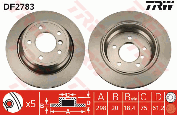 TRW DF2783 féktárcsa