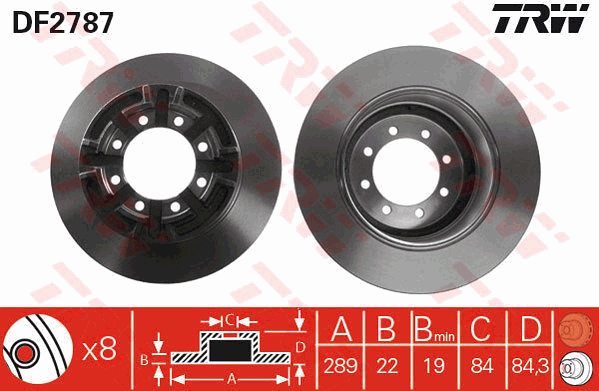 TRW DF2787 Brzdový kotouč