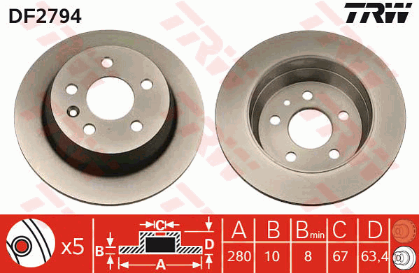 TRW DF2794 Bremsscheibe