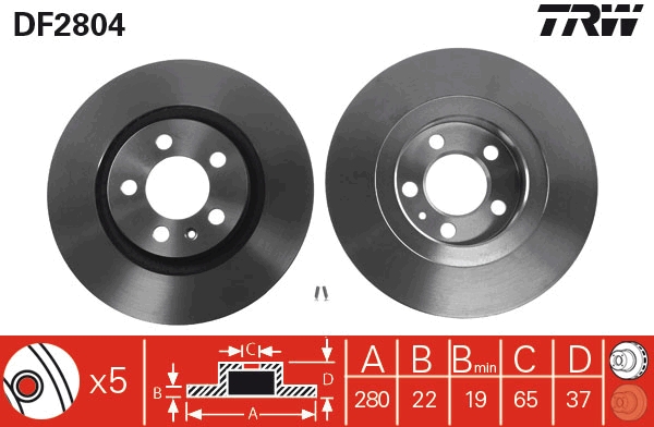 TRW DF2804 Disc frana