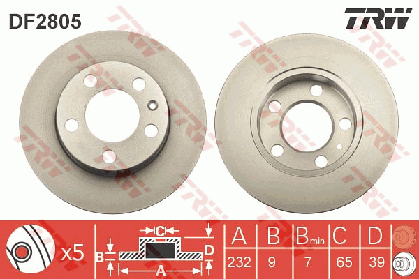 TRW DF2805 Discofreno-Discofreno-Ricambi Euro