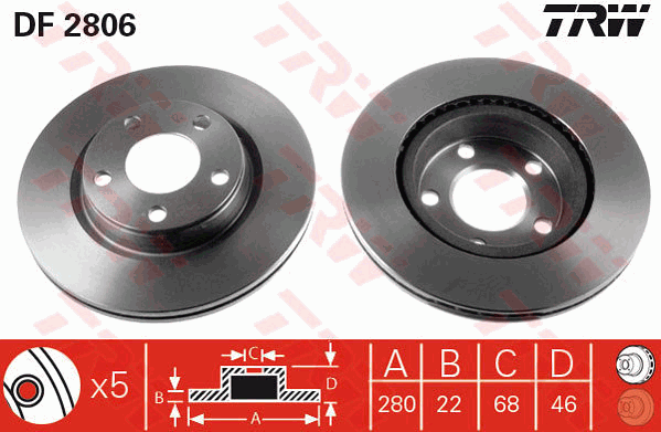 TRW DF2806 Discofreno-Discofreno-Ricambi Euro