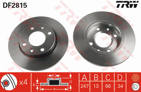 TRW DF2815 Discofreno-Discofreno-Ricambi Euro