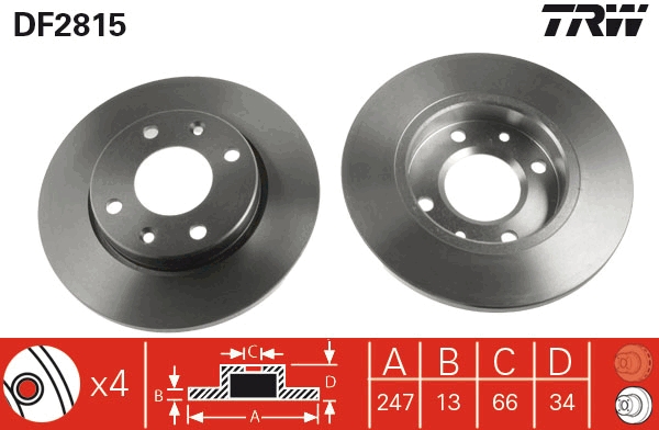 TRW DF2815 Disc frana