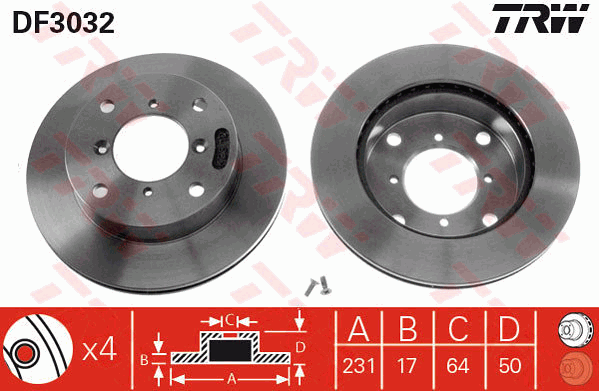 TRW DF3032 Brzdový kotouč