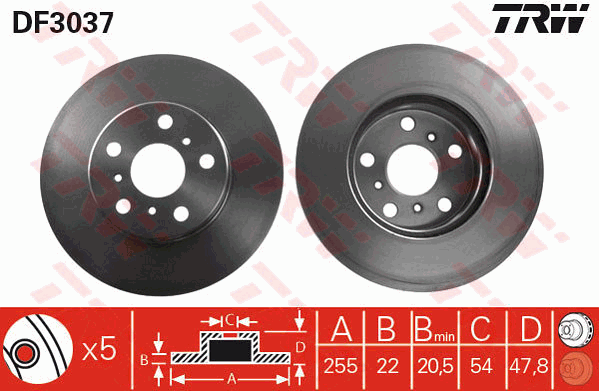 TRW DF3037 Discofreno-Discofreno-Ricambi Euro