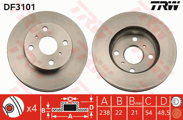 TRW DF3101 Bremsscheibe