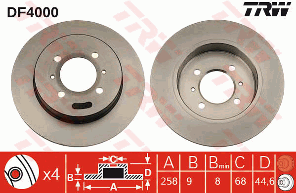 TRW DF4000 Discofreno-Discofreno-Ricambi Euro