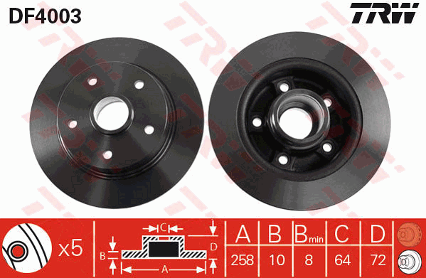 TRW DF4003 Bremsscheibe