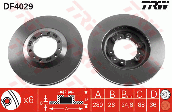 TRW DF4029 féktárcsa