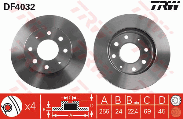 TRW DF4032 Bremsscheibe