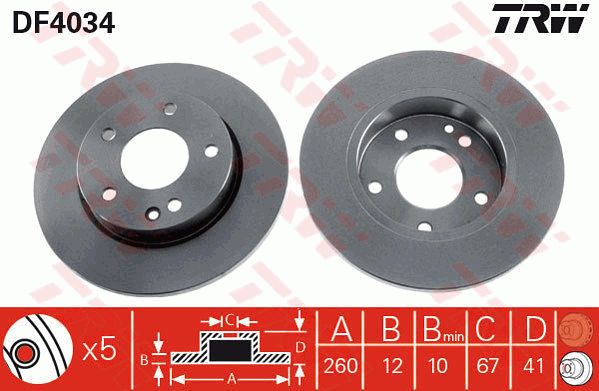 TRW DF4034 Discofreno-Discofreno-Ricambi Euro