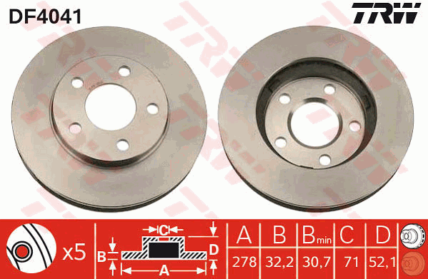 TRW DF4041 féktárcsa