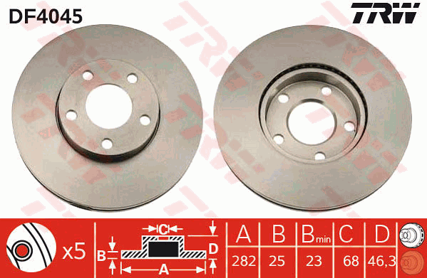 TRW DF4045 Discofreno-Discofreno-Ricambi Euro