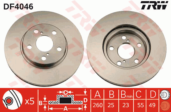 TRW DF4046 Discofreno-Discofreno-Ricambi Euro