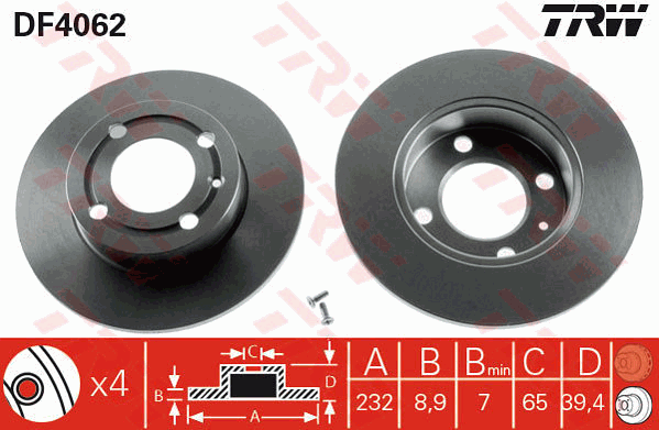 TRW DF4062 Bremsscheibe