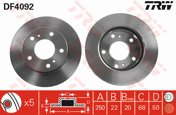 TRW DF4092 Bremsscheibe