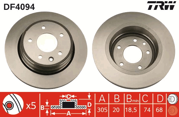 TRW DF4094 Disque de frein