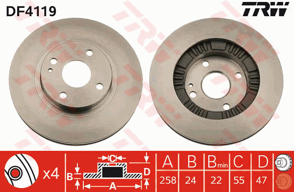 TRW DF4119 Bremsscheibe