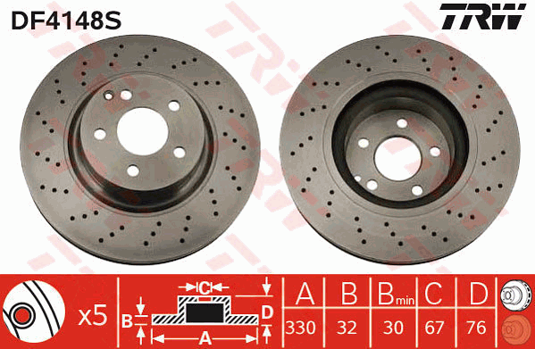 TRW DF4148S Bremsscheibe