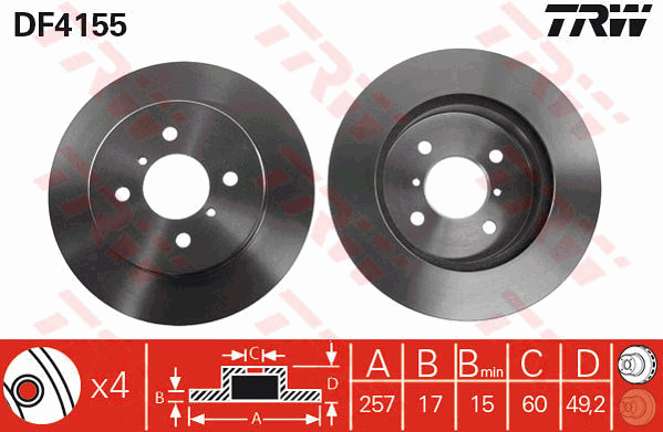 TRW DF4155 Discofreno-Discofreno-Ricambi Euro