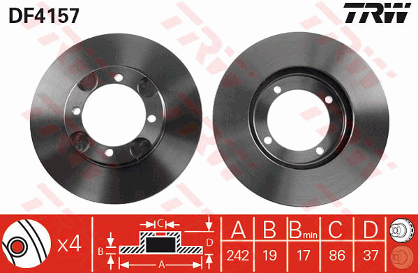 TRW DF4157 Brzdový kotouč