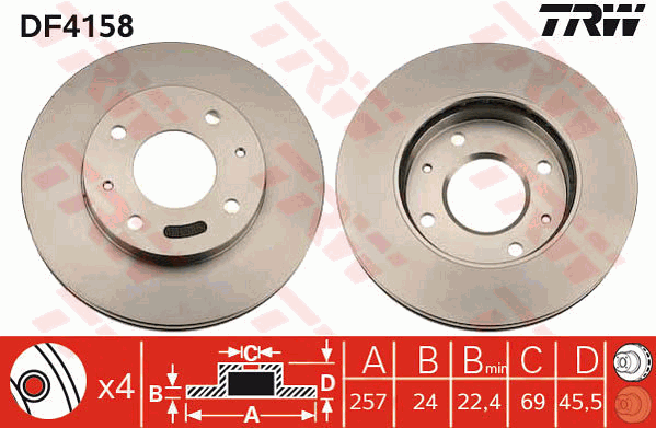 TRW DF4158 Discofreno-Discofreno-Ricambi Euro