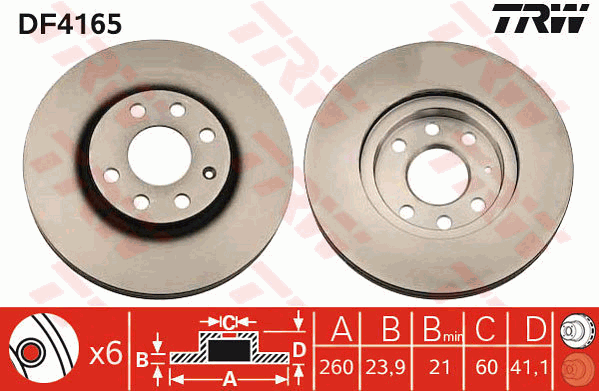 TRW DF4165 Discofreno-Discofreno-Ricambi Euro