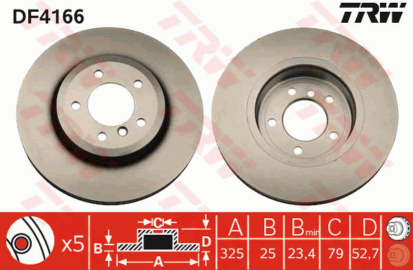 TRW DF4166 Bremsscheibe