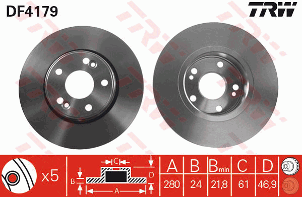 TRW DF4179 Bremsscheibe