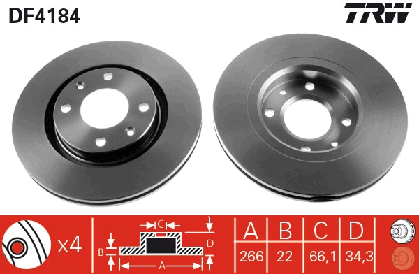 TRW DF4184 Disc frana