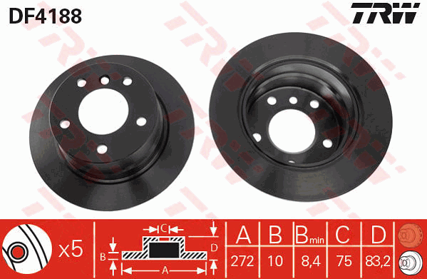 TRW DF4188 Bremsscheibe