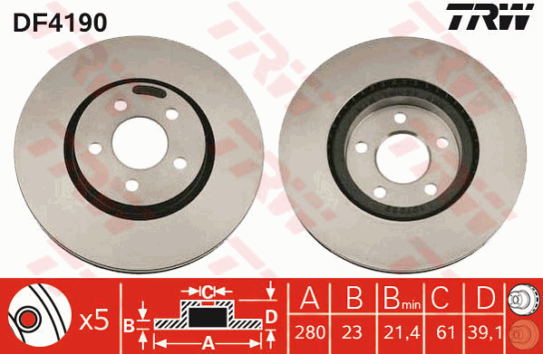 TRW DF4190 Discofreno-Discofreno-Ricambi Euro