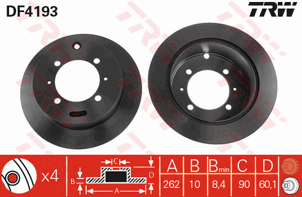 TRW DF4193 Brzdový kotouč