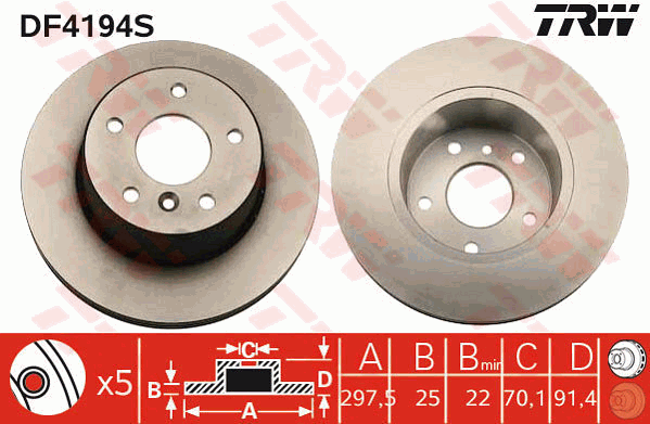 TRW DF4194S Bremsscheibe