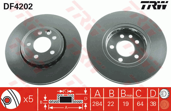 TRW DF4202 Discofreno-Discofreno-Ricambi Euro