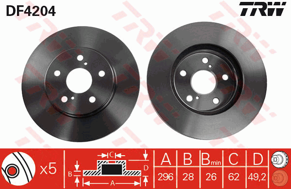 TRW DF4204 Discofreno-Discofreno-Ricambi Euro