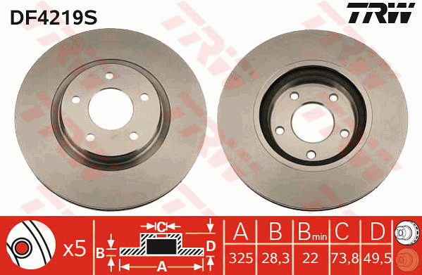 TRW DF4219S Discofreno-Discofreno-Ricambi Euro