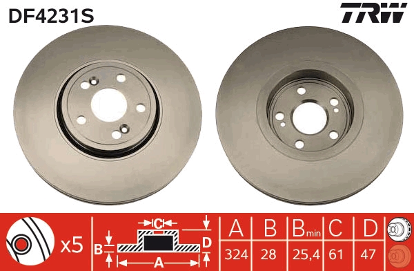 TRW DF4231S Disc frana