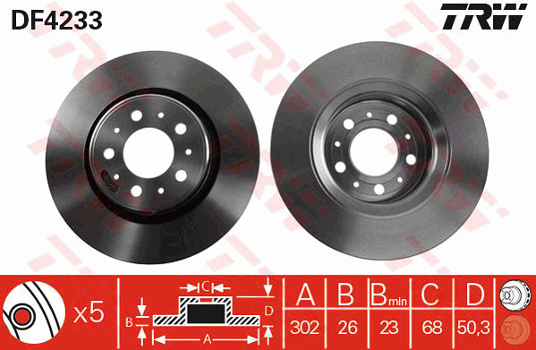 TRW DF4233 Brzdový kotouč