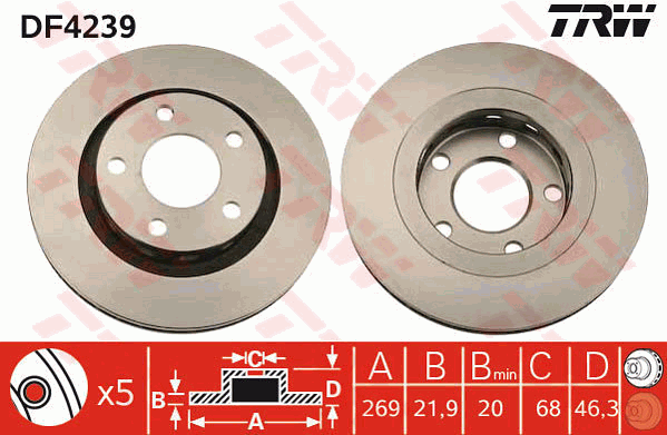 TRW DF4239 Discofreno-Discofreno-Ricambi Euro