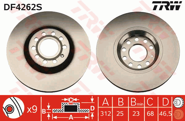 TRW DF4262S Discofreno-Discofreno-Ricambi Euro