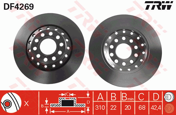 TRW DF4269 Discofreno-Discofreno-Ricambi Euro