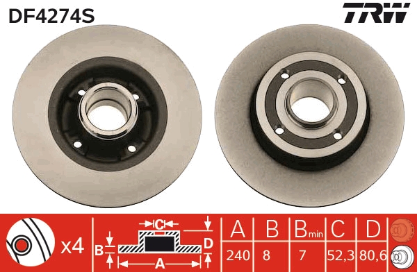 TRW DF4274S Disc frana