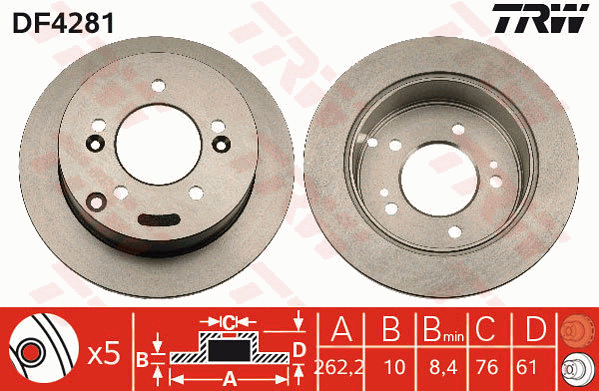 TRW DF4281 Discofreno-Discofreno-Ricambi Euro