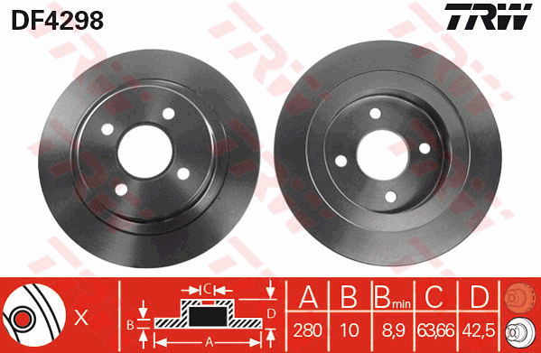 TRW DF4298 Discofreno-Discofreno-Ricambi Euro