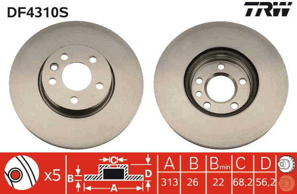 TRW DF4310S Disc frana