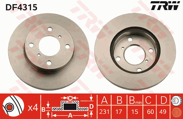 TRW DF4315 Discofreno