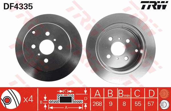 TRW DF4335 Brzdový kotouč