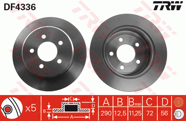 TRW DF4336 Discofreno-Discofreno-Ricambi Euro